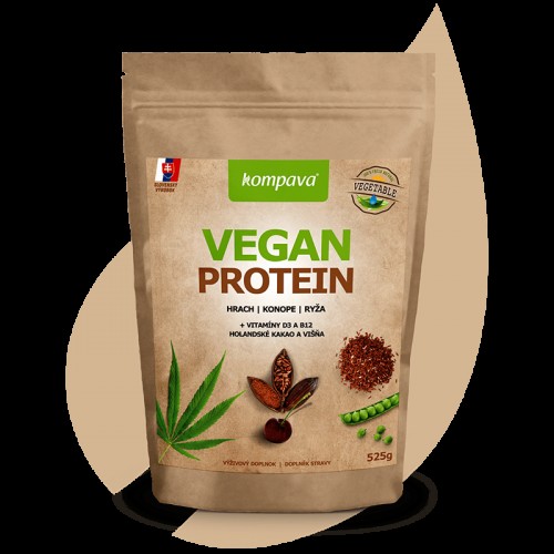 KOMPAVA VEGAN PROTEIN 525g čokoláda-višňa